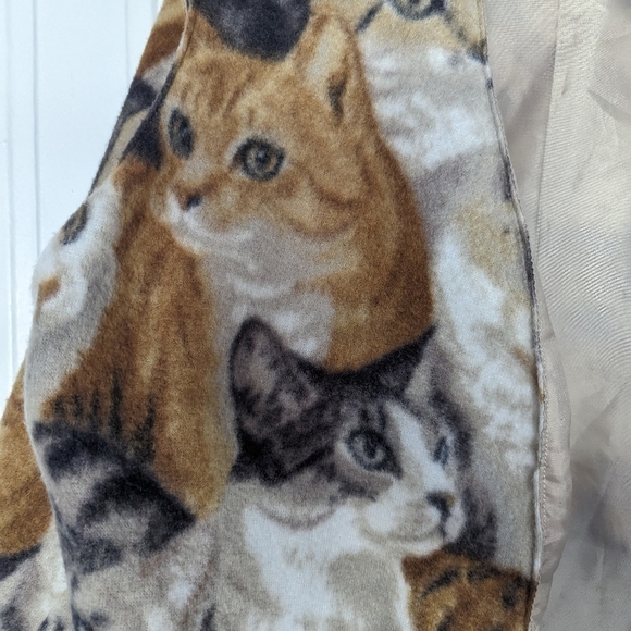 Vintage Cream and Brown Cat Print Vest - Picture 2 of 4